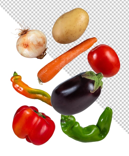 PSD mockup de verduras frescas que caen