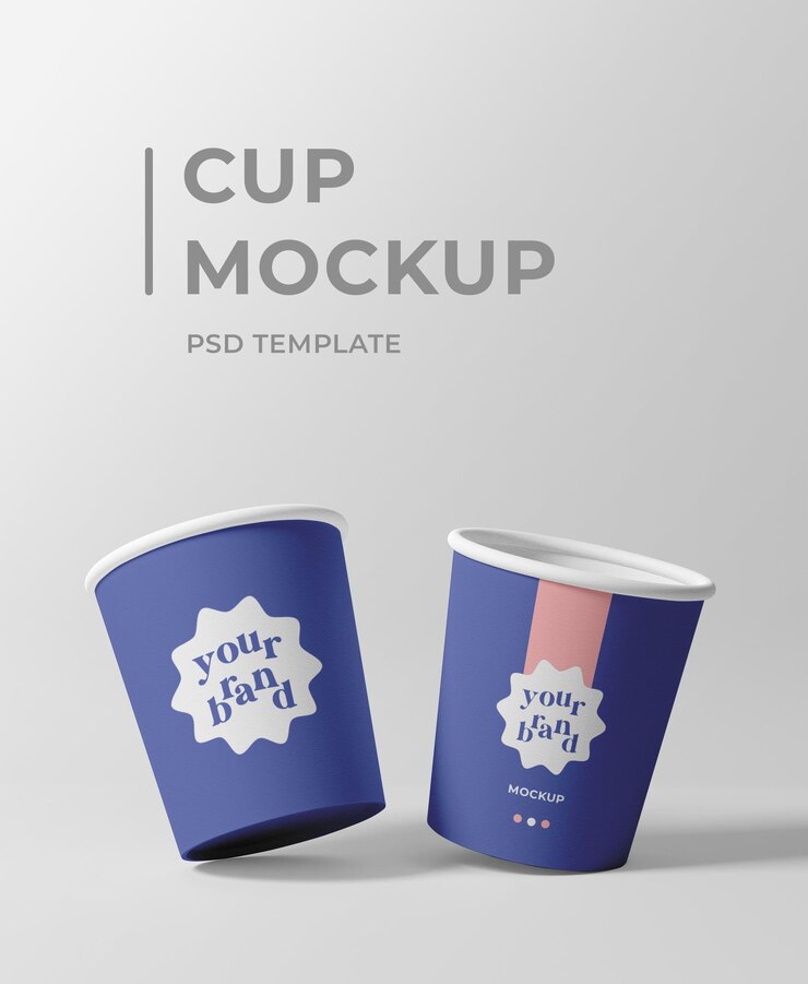 Mockup-Verpackung für Pappbecher