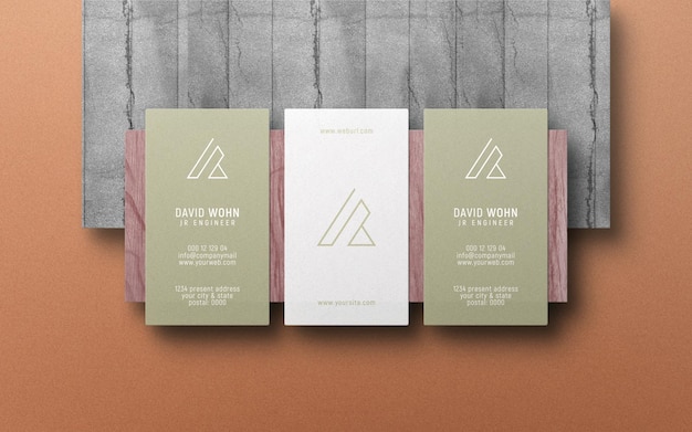 Mockup verticale biglietto da visita
