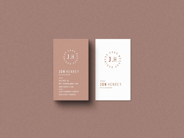 Mockup verticale biglietto da visita