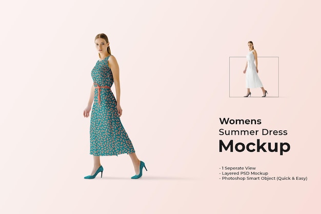 PSD mockup de vestido de verano para mujer