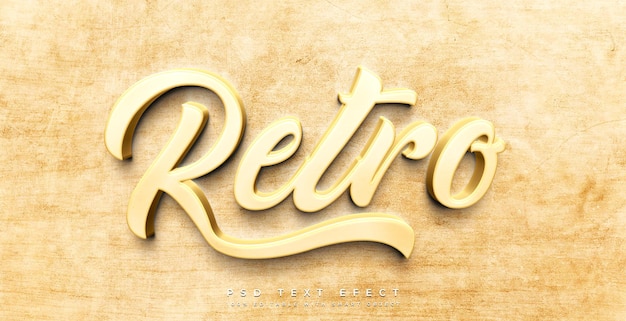 Mockup vintage vecchio effetto testo retrò 3d