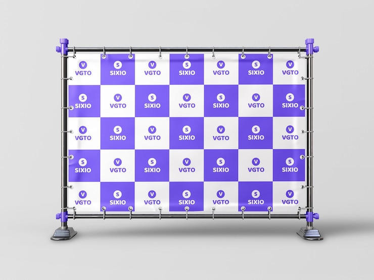PSD mockup de visualización de telón de fondo publicitario