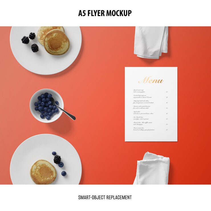 PSD mockup del volante a5