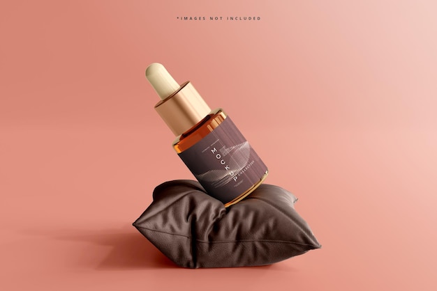 Mockup von einer Glasflasche mit Amber-Dropper