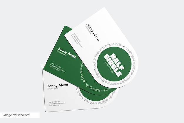 Mockup von einer halben Kreis-Visitenkarte