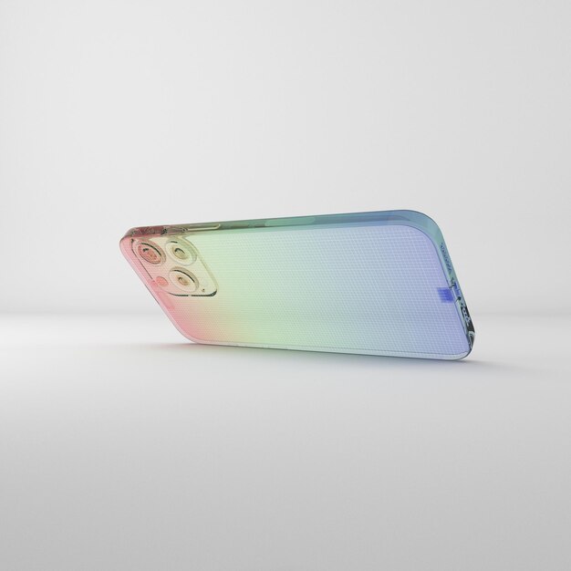 Mockup von gradient glass phone 15 pro max