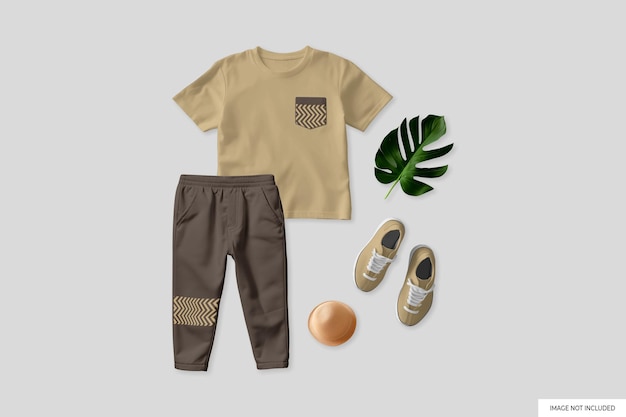 Mockup von outfits für kinder