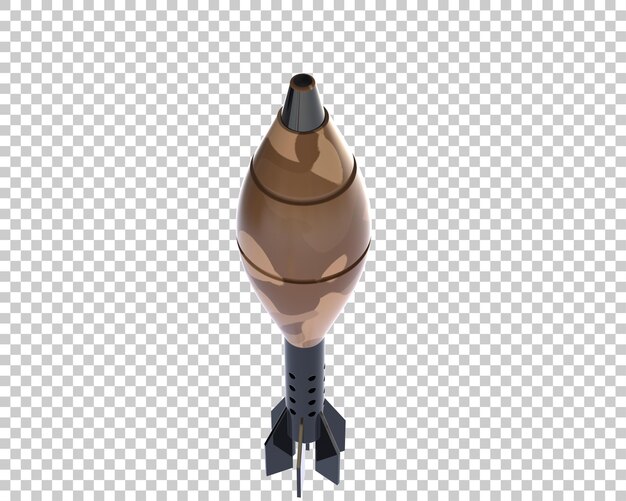 Mockup von Raketenmörtel, isoliert auf dem Hintergrund 3D-Rendering-Illustration