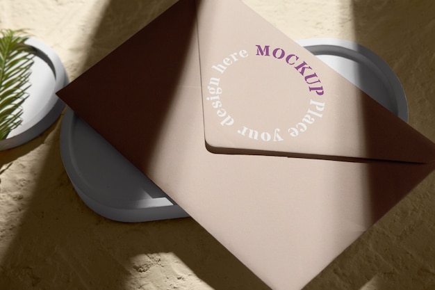 Mockup von Schreibwaren auf Gipstextur
