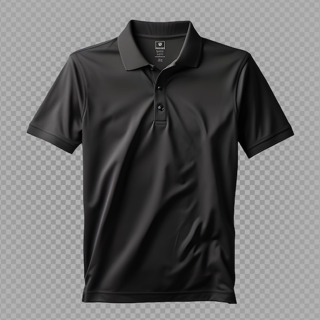 Mockup von schwarzem hemdkragen, isoliert auf durchsichtigem hintergrund, polo-hemd-mockup, generatives ai