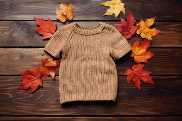PSD mockup von strickpullover für babys und kinderkleidung