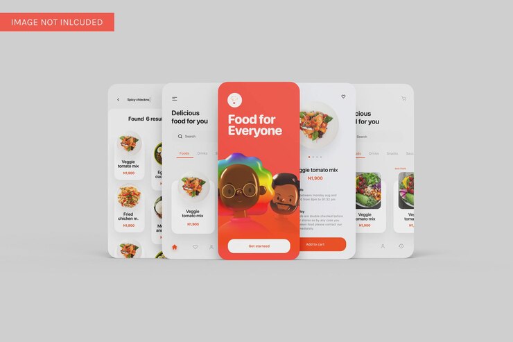PSD mockup-vorderwinkelansichten für mehrere app-benutzeroberflächen