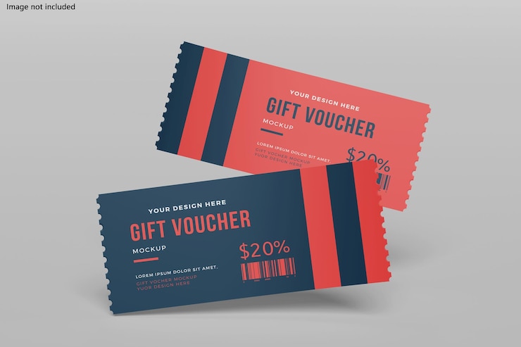 PSD mockup voucher hadiah