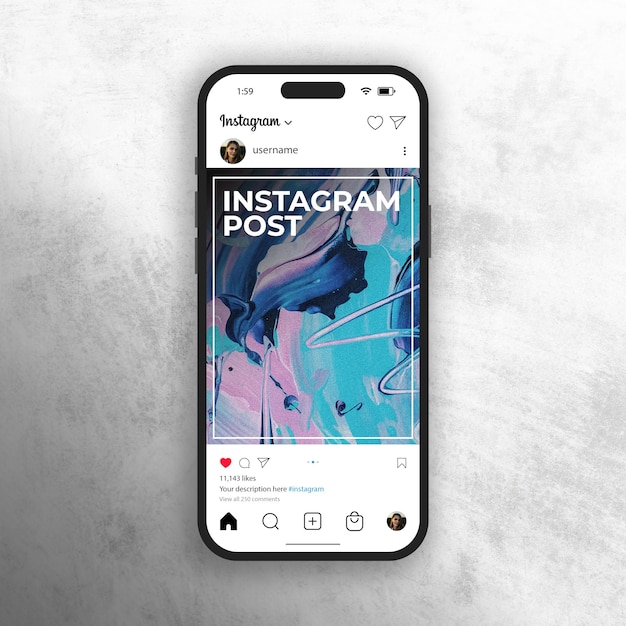 PSD el mockup wall de instagram es fácil de editar