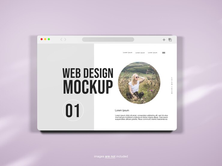 PSD mockup web 3d con fondo rosa mínimo en formato psd