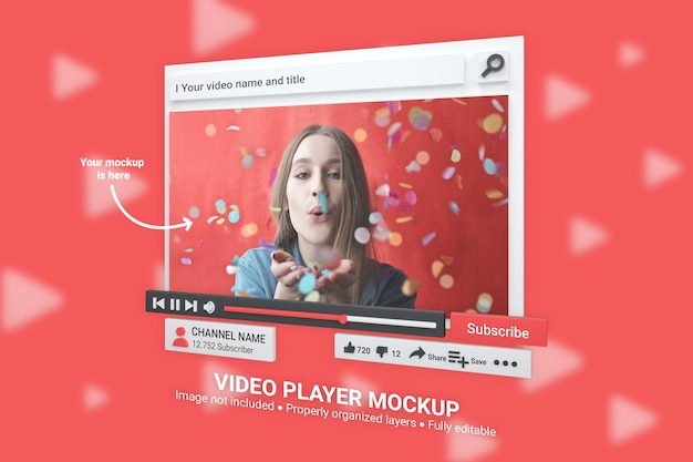 Mockup youtube video player