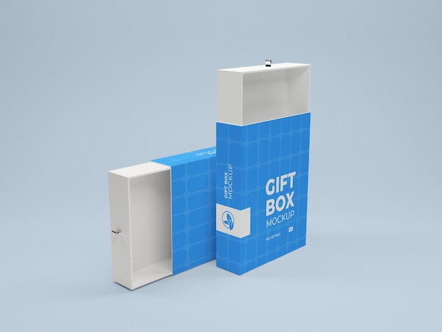 Mockups abiertos de entrega de cajas de regalo