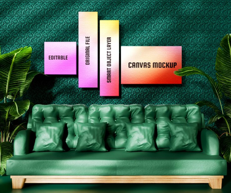 PSD mockups de alta calidad con múltiples lienzos para designer