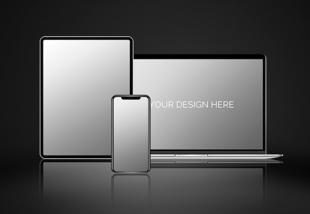 Mockups en blanco de la pantalla de un dispositivo digital