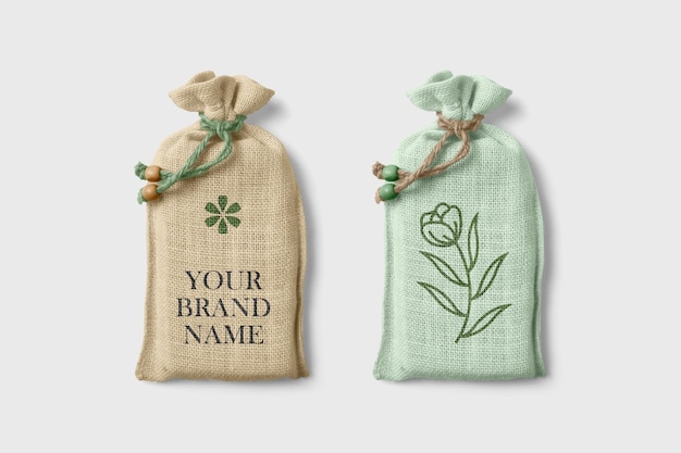 Mockups de bolsas de lino