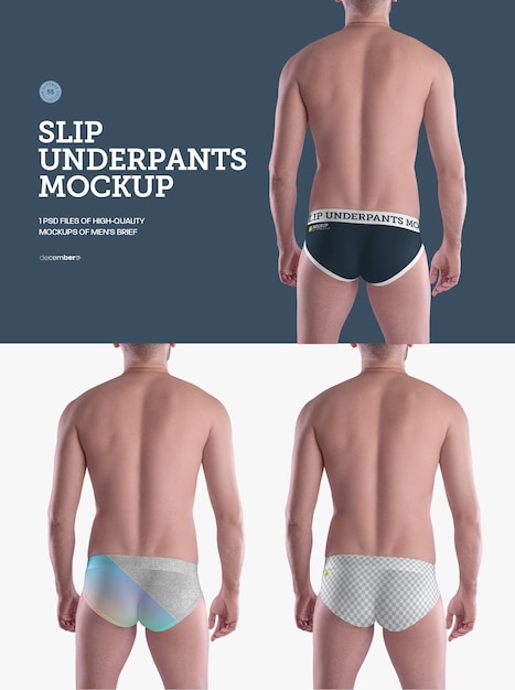 Mockups calzoncillos de hombre. Fácil de personalizar colores todos los elementos Calzoncillos