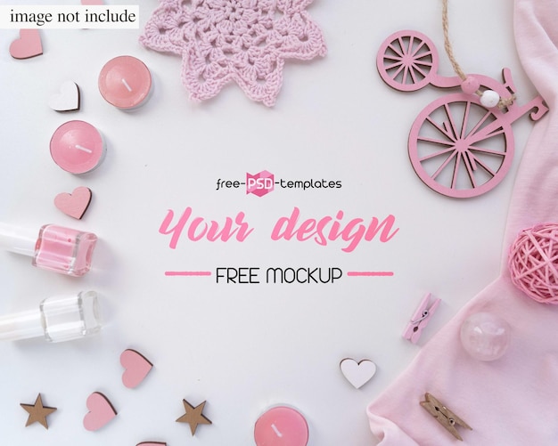 PSD mockups de color rosa suave