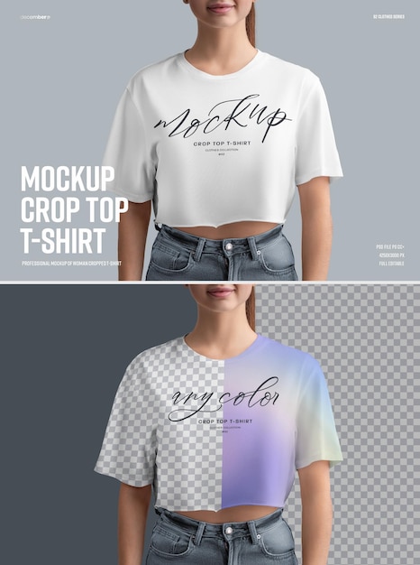 Mockups crop top frau t-shirt