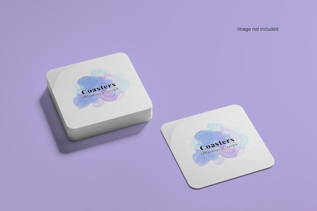 Mockups cuadrados de posavasos
