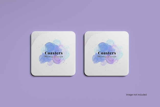 Mockups cuadrados de posavasos
