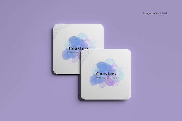 PSD mockups cuadrados de posavasos