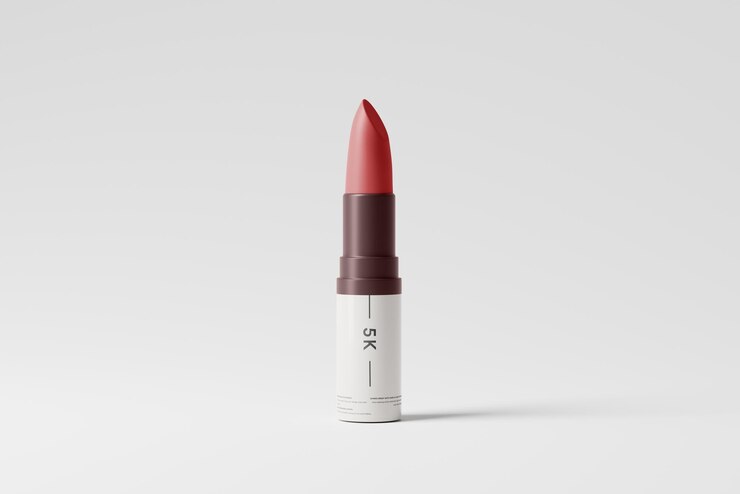 PSD mockups de batom com um batom cosmético de plástico