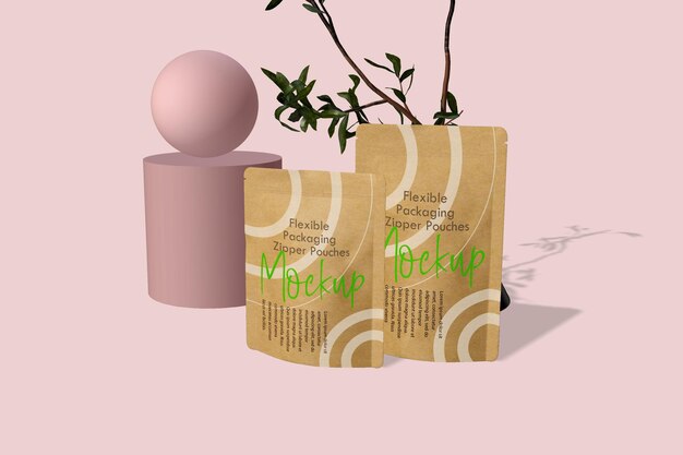 Mockups de embalaje de bolsas