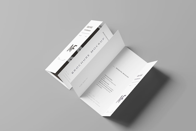 Mockups de folletos plegables para puertas