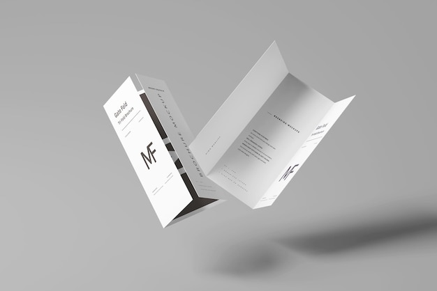 Mockups de folletos plegables para puertas