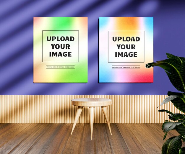 Mockups de lienzo de alta calidad para diseñadores