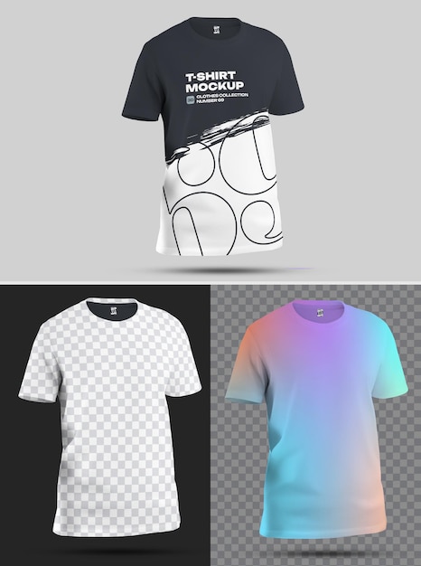 PSD mockups man tshirt fácil na personalização de cores tshirt e fundo de todos os elementos