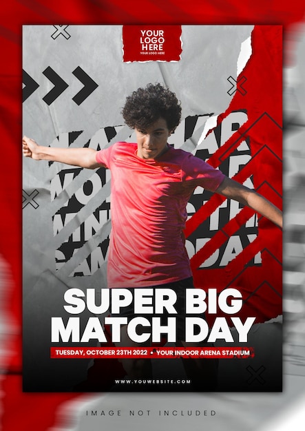 MODÈLE D'AFFICHE D'ÉVÉNEMENT SPORTIF BIG MATCH