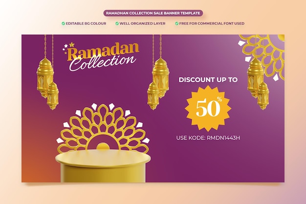 MODÈLE DE BANNIÈRE DE VENTE DE LA COLLECTION RAMADHAN