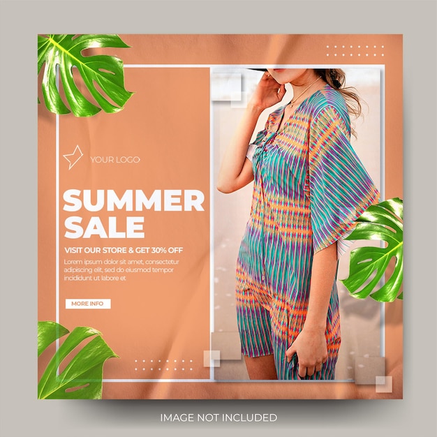 Moda arrugada moderna venta de verano instagram post feed