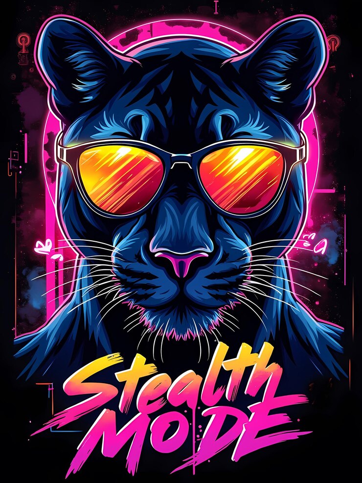 PSD le mode furtif panther un chef-d'œuvre cyberpunk au néon