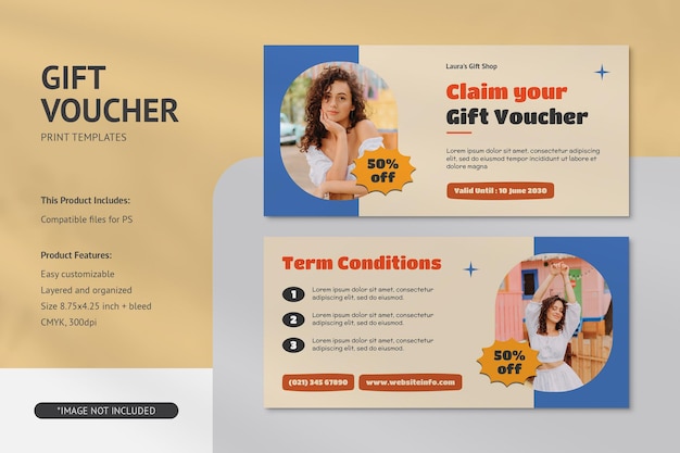 Mode-Geschenkgutschein-Coupon-PSD-Vorlagen