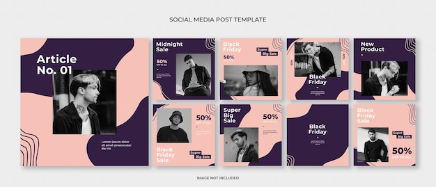 Mode Instagram Post Template Set