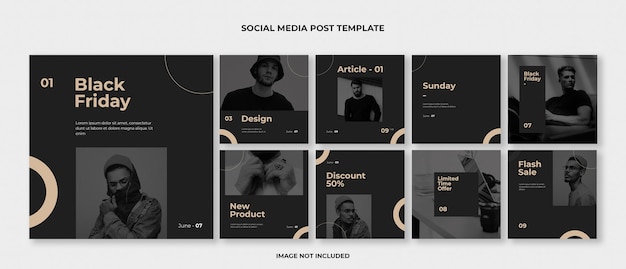 PSD mode instagram post template set