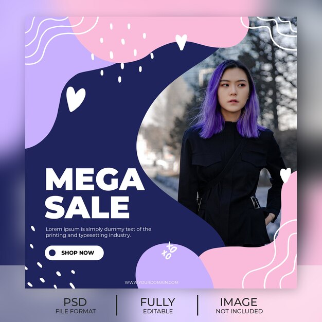 PSD mode instagram post vorlage banner