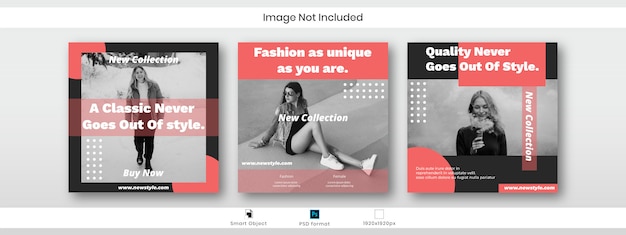 PSD mode instagram social media post banner vorlage
