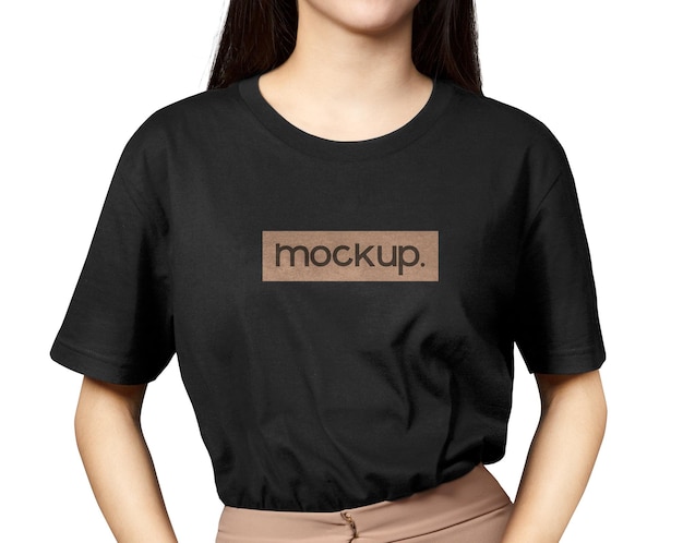 Mode Mädchen schwarzes Hemd Mockup