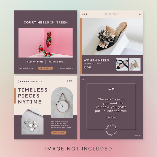 Mode minimaliste Instagram Conception de médias sociaux Rouge