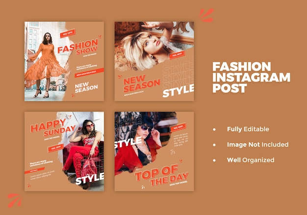 Mode Social Media Banner und Instagram Post Vorlage