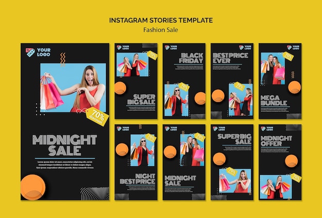Mode verkauf konzept instagram geschichten vorlage
